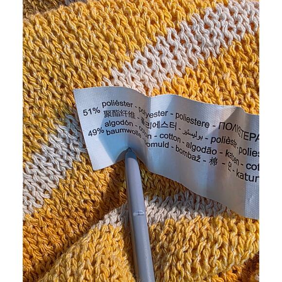 Zara Yellow & White Striped Sleeveless Top Sweater Size S - Picture 5 of 6